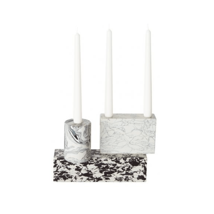 Swirl Black & White Candelabra Candles and Candleholders Tom Dixon 