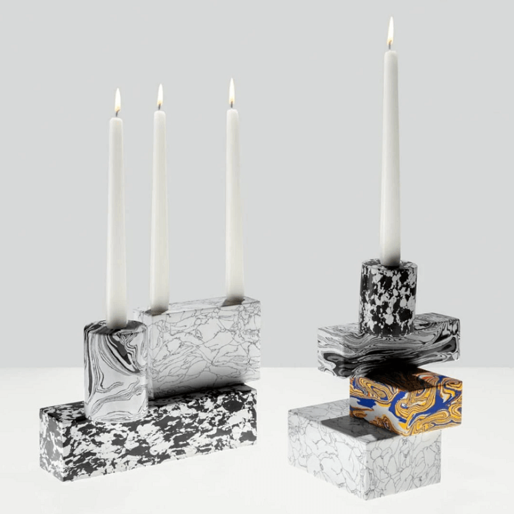 Swirl Black &amp; White Candelabra Candles and Candleholders Tom Dixon 