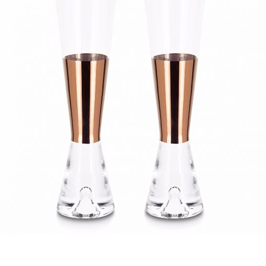 Tank Champagne Glasses x2 Copper