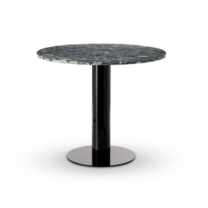 Tube Dining Table Dining Tables Tom Dixon Black Base/Pebble Marble 900MM 
