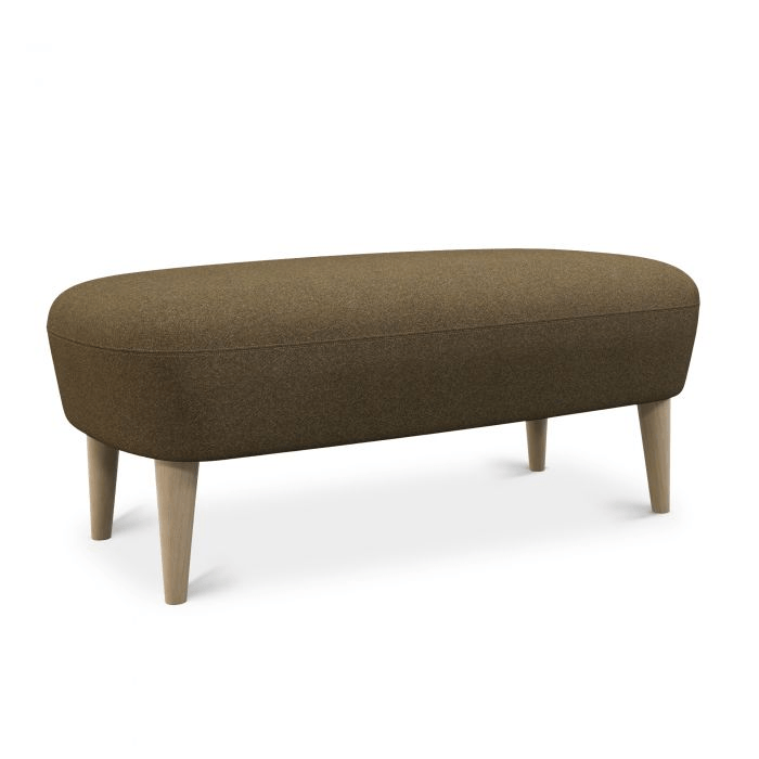 Wingback Long Ottoman ottomans Tom Dixon Natural Leg - Melange Nap 0491 