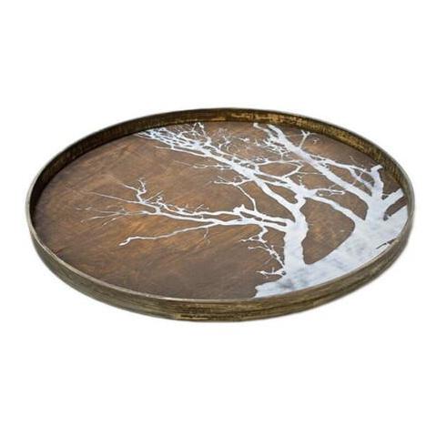 Tree Wooden Round Tray Tray Ethnicraft White 