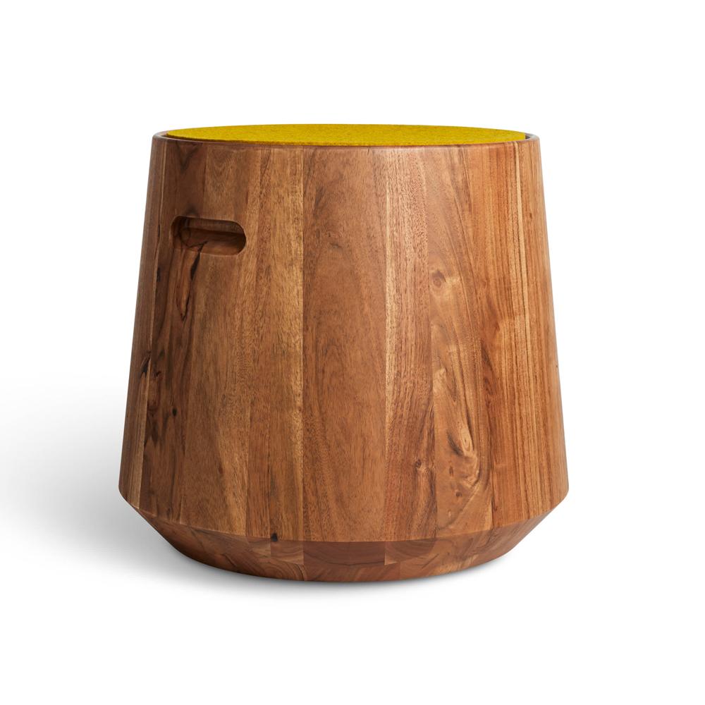 Turn Stool Stools BluDot Acacia / Yellow 