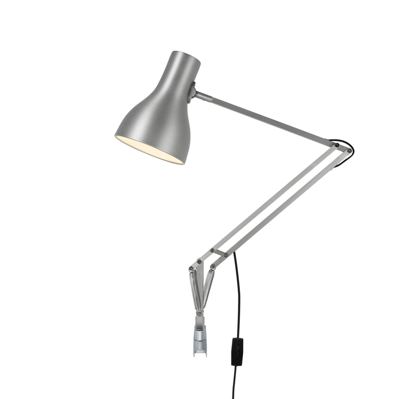 Type 75 Desk Lamp with Wall Bracket Table Lamps Anglepoise Brushed Aluminum 
