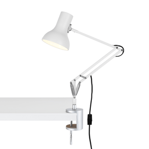 Type 75 Mini Desk Lamp with Desk Clamp Table Lamps Anglepoise Alpine White 