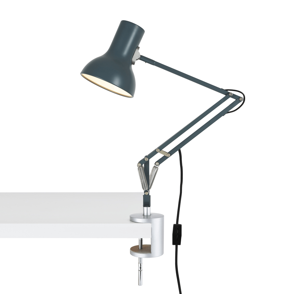 Type 75 Mini Desk Lamp with Desk Clamp Table Lamps Anglepoise Slate Grey 