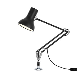 Type 75 Mini Desk Lamp with Desk Insert Table Lamps Anglepoise Jet Black 