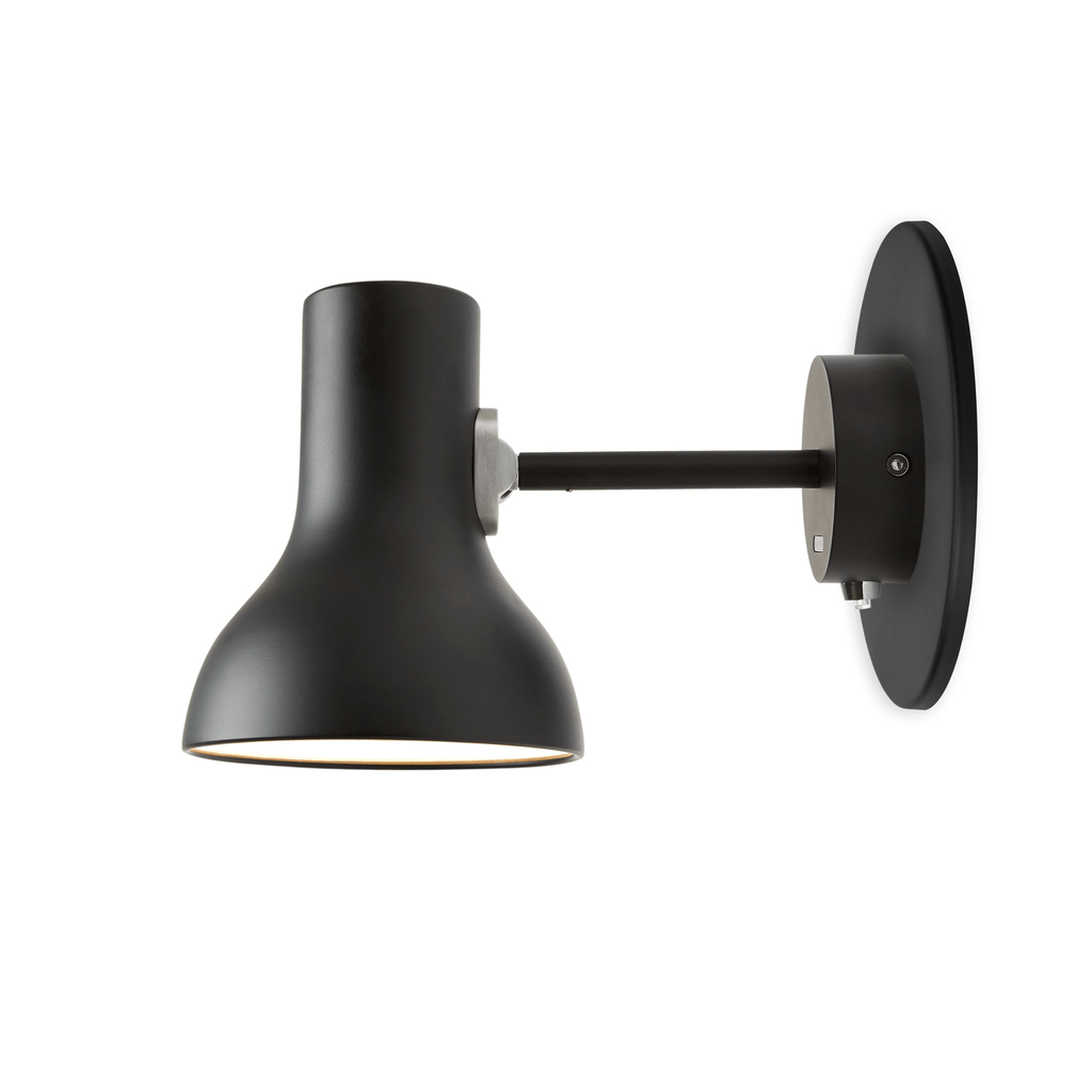 Type 75 Mini Wall Light Wall Lights Anglepoise Jet Black 
