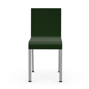 .03 Non-stacking Chair Side/Dining Vitra Powder-coated in silver, smooth finish Dark Green Glides for carpet