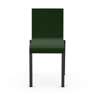 .03 Stacking Chair Side/Dining Vitra Dark Green Powder-coated black Glides for carpet