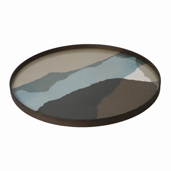 Wabi Sabi Glass Round Tray Tray Ethnicraft Graphite 