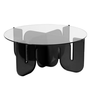 Wave Table Tables Bend Goods Black 36" Clear Glass Top +$160.00 