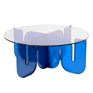 Wave Table Tables Bend Goods Electric Blue 36" Clear Glass Top +$160.00 