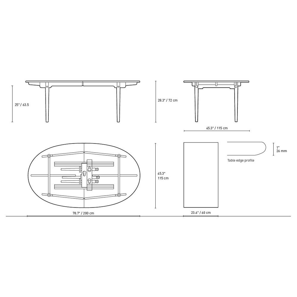 Wegner CH338 Table Dining Tables Carl Hansen 