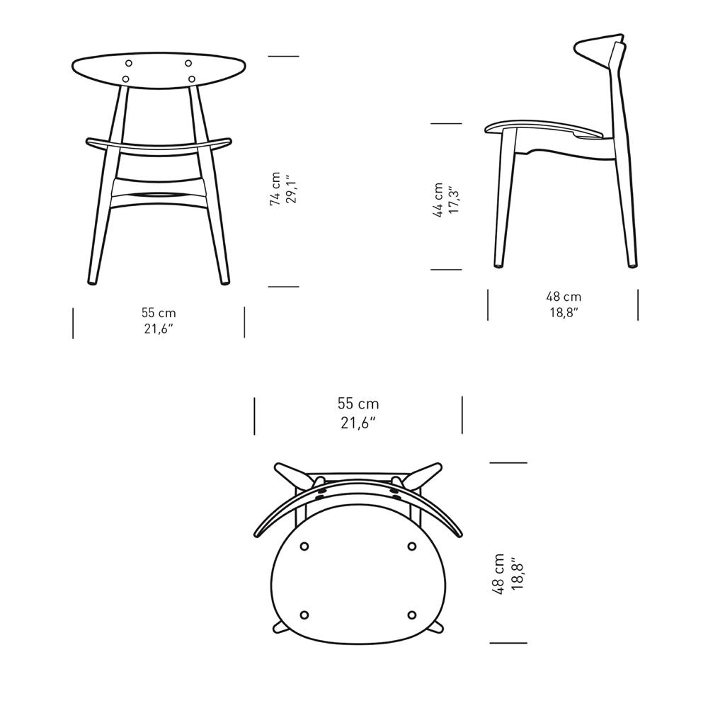 Wegner CH33T Chair - Colors Side/Dining Carl Hansen 