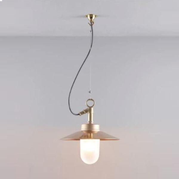 Well Glass Pendant With Visor 7680 IP44 Pendant Lights Original BTC Bronze & Frosted Glass 