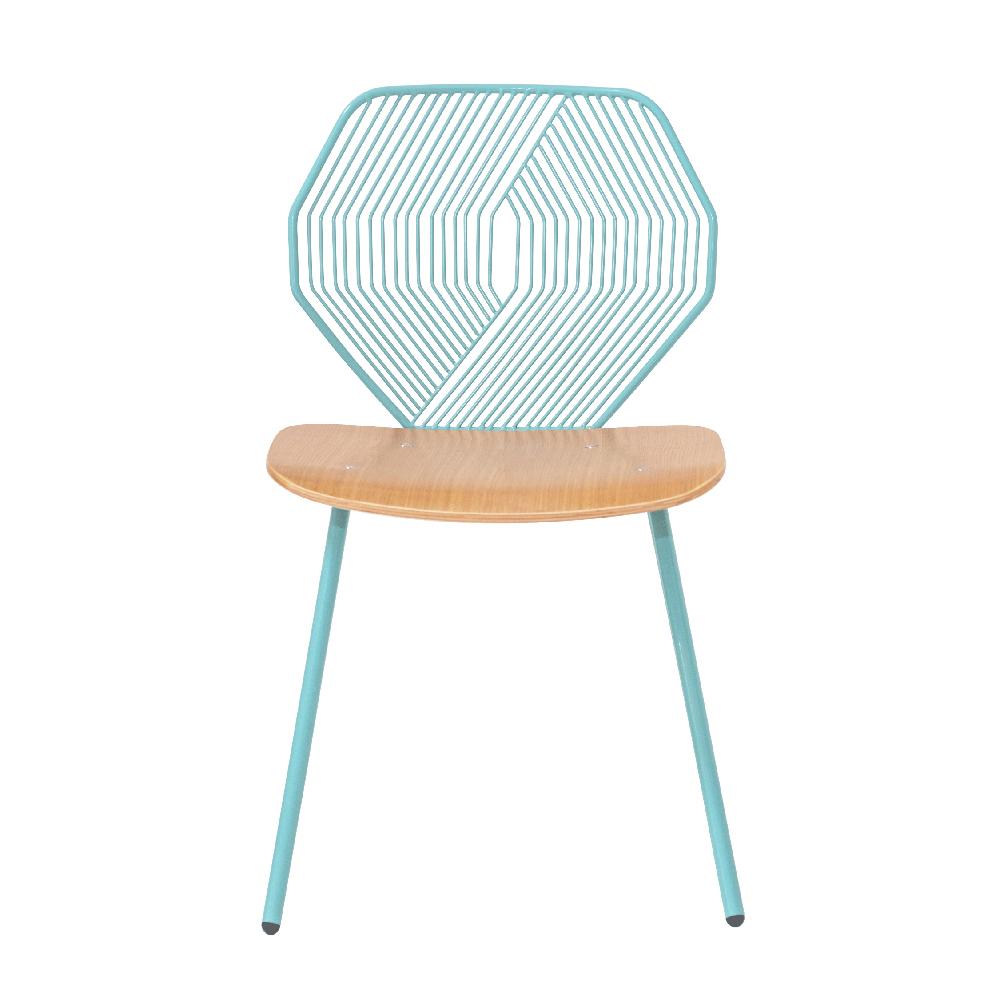 Wood &amp; Wire Chair Side/Dining Bend Goods Aqua 