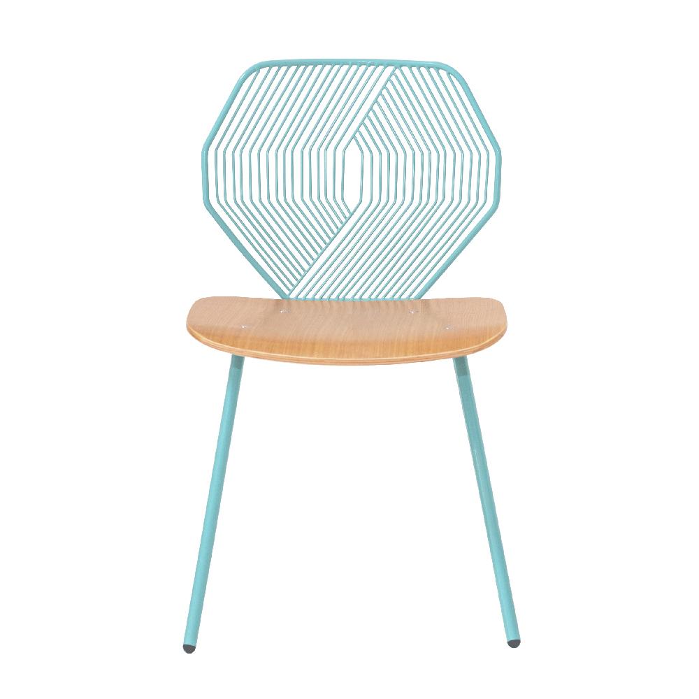 Wood & Wire Chair Side/Dining Bend Goods Aqua 