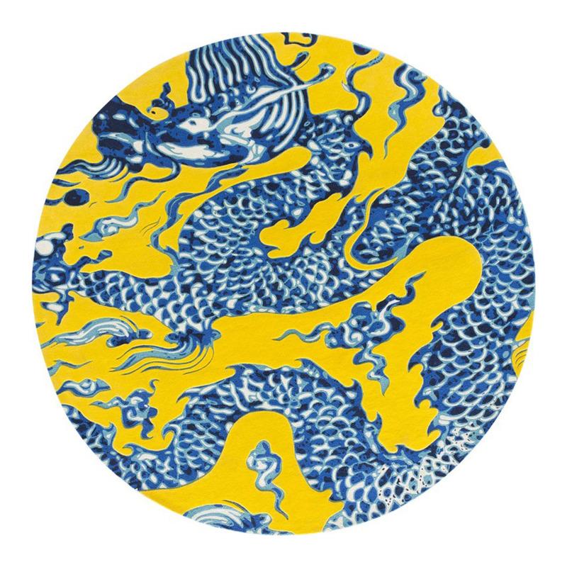 Blue China Rug Rug Gan Yellow 