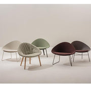 Adell 4 Leg Wood Lounge Chair With Fully Upholstered lounge chair Arper 