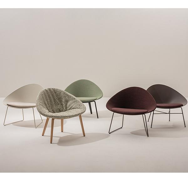 Adell 4 Leg Wood Lounge Chair With Fully Upholstered lounge chair Arper 