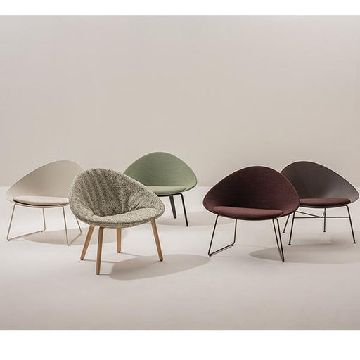 Adell 4 Leg Wood Lounge Chair With Fully Upholstered lounge chair Arper 