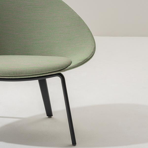 Adell 4 Leg Wood Lounge Chair With Fully Upholstered lounge chair Arper 