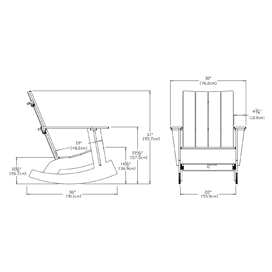 Adirondack Rocking Chair Flat rocking chairs Loll Designs 