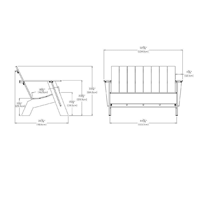 Adirondack Tall Bench Benches Loll Designs 