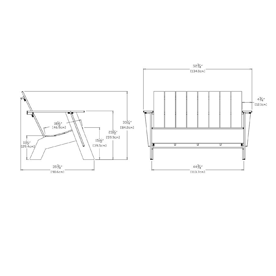 Adirondack Tall Bench Benches Loll Designs 