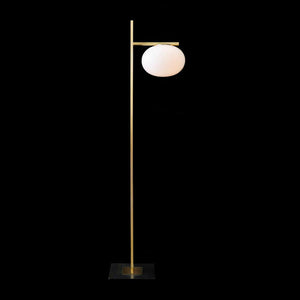 Alba Floor Lamp Floor Lamps Oluce 1 Light Satin Brass 