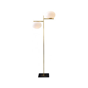 Alba Floor Lamp Floor Lamps Oluce 2 Lights Satin Brass 