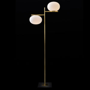 Alba Floor Lamp Floor Lamps Oluce 2 Lights Satin Brass 
