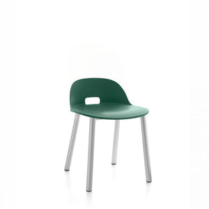 Alfi Low Back Chair With Aluminum Base Side/Dining Emeco Aluminum Green 