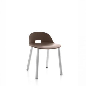 Alfi Low Back Chair With Aluminum Base Side/Dining Emeco Aluminum Dark Brown 