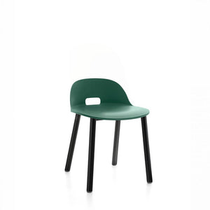 Alfi Low Back Chair With Aluminum Base Side/Dining Emeco Black Powder Coated Green 