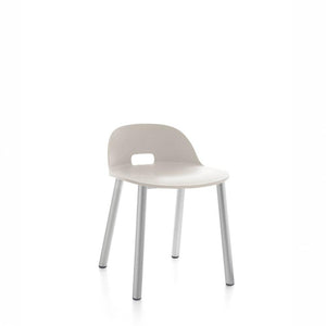 Alfi Low Back Chair With Aluminum Base Side/Dining Emeco Aluminum Natural White 