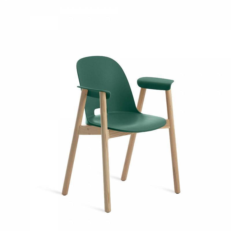 Emeco Alfi Armchair Chairs Emeco GREEN LIGHT WOOD 
