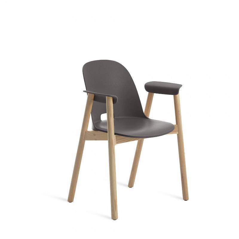 Emeco Alfi Armchair Chairs Emeco DARK GREY LIGHT WOOD 