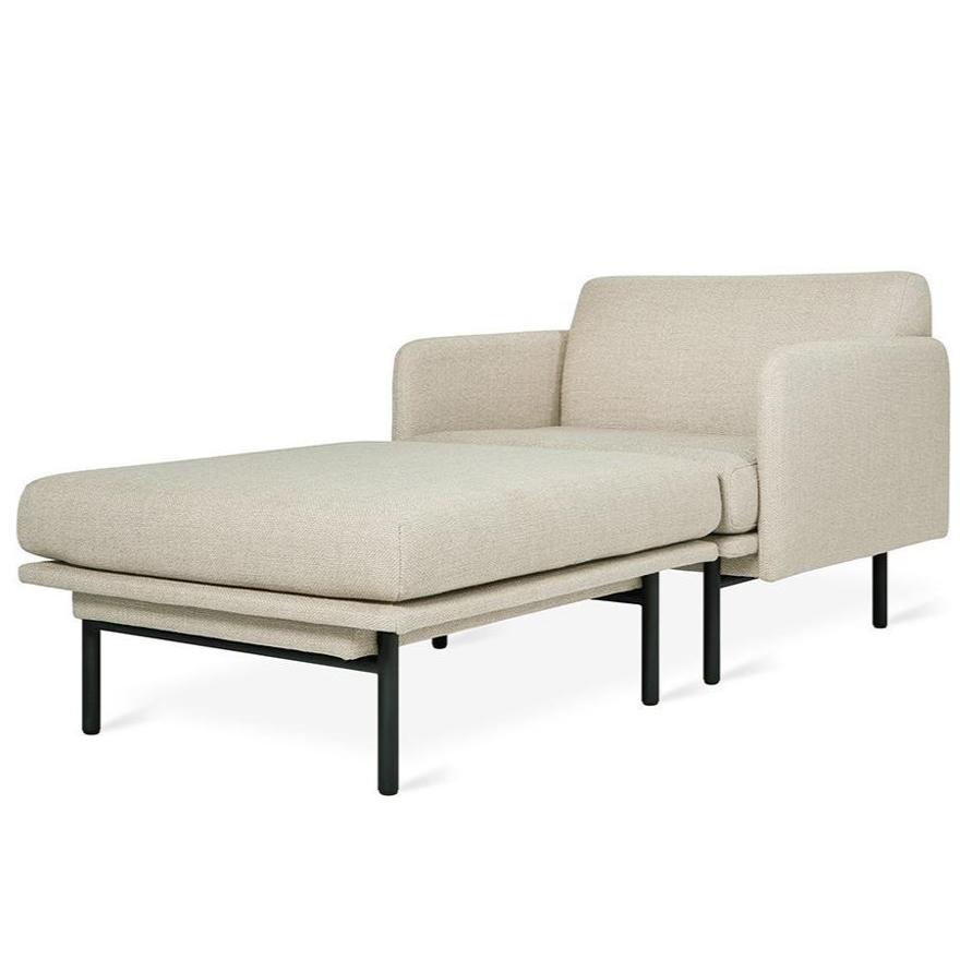 Foundry Chaise Sofa Gus Modern Andorra Almond Black 