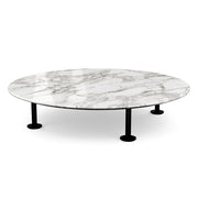 Grasshopper Coffee Table - Single Round Coffee Tables Knoll Black Arabescato marble - Shiny finish 
