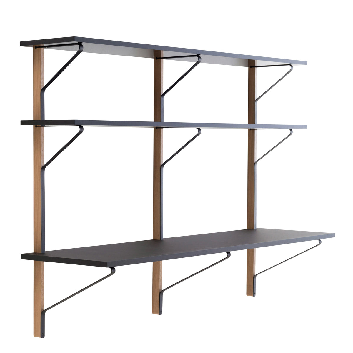 Kaari Wall Shelf with Desk Shelf Artek REB010: 78.7" W 