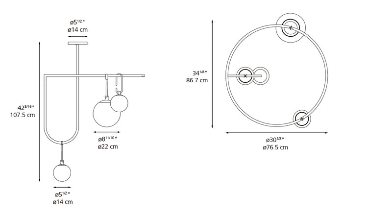 NH S4 Circular Suspension Lamp Pendant Lights Artemide 