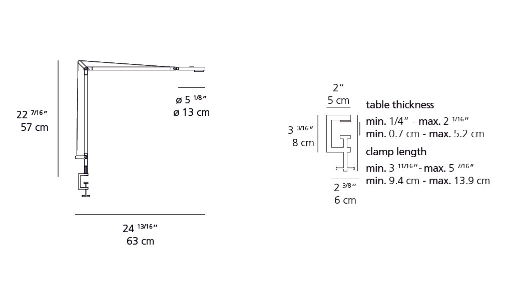 Demetra Professional LED table with clamp Table Lamps Artemide 