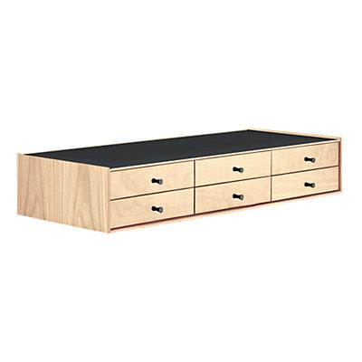 Nelson Miniature Chest 6 Drawer Without Pedestal storage herman miller White Ash +$100.00 Black Black