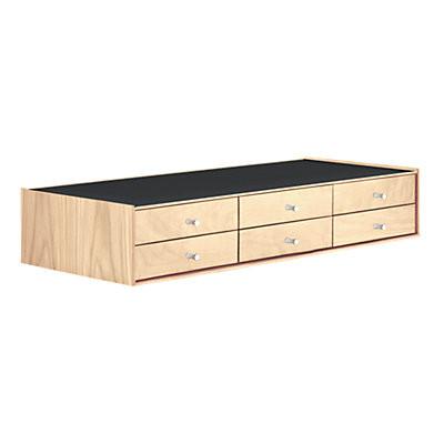 Nelson Miniature Chest 6 Drawer Without Pedestal storage herman miller White Ash +$100.00 Black Studio White