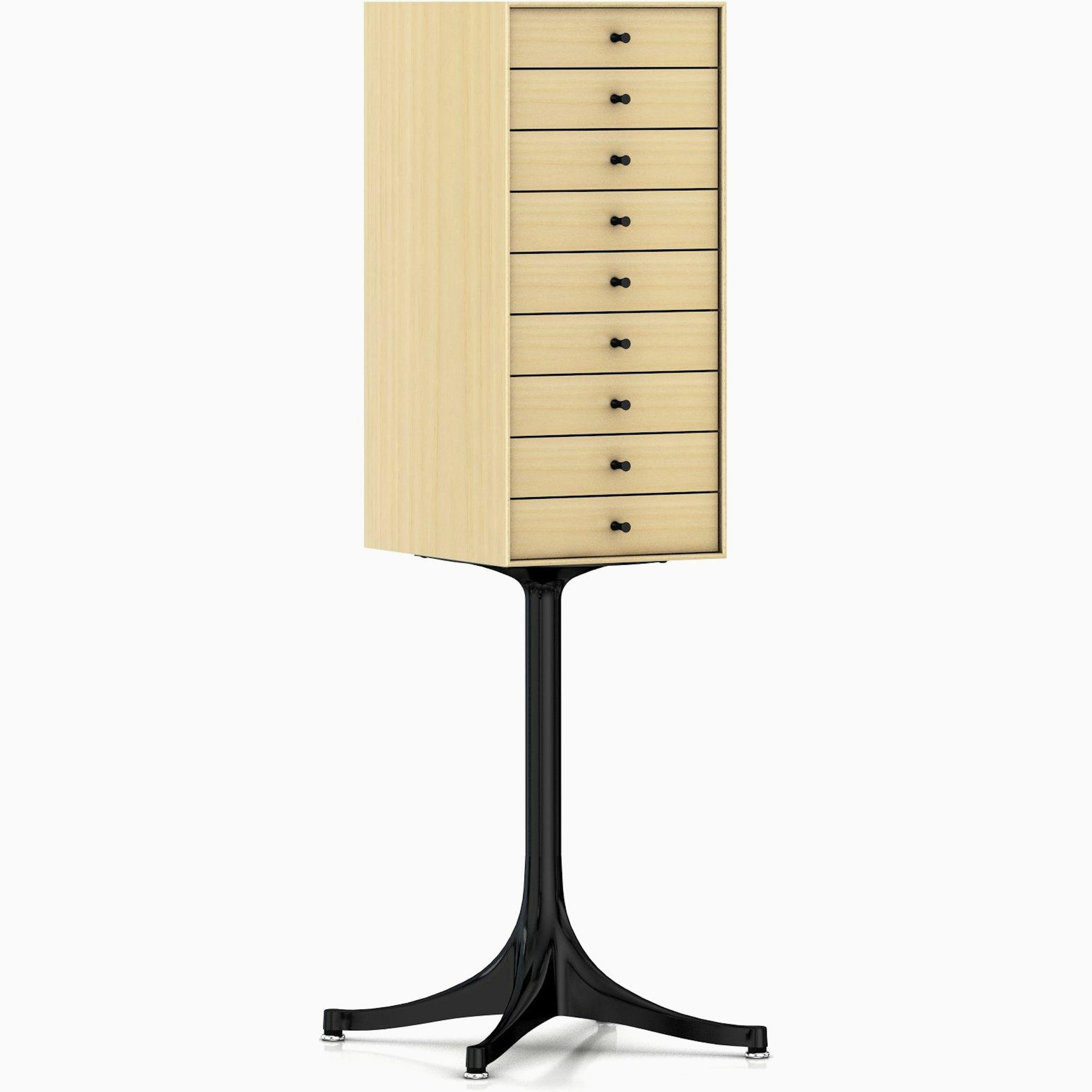 Nelson Miniature Chest 9 Drawer With Pedestal storage herman miller White Ash +$120.00 Black Black