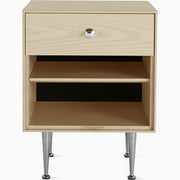 Nelson Thin Edge Bedside Table side table herman miller Silver Aluminum Alloy Pulls White Ash Matching Finished Back