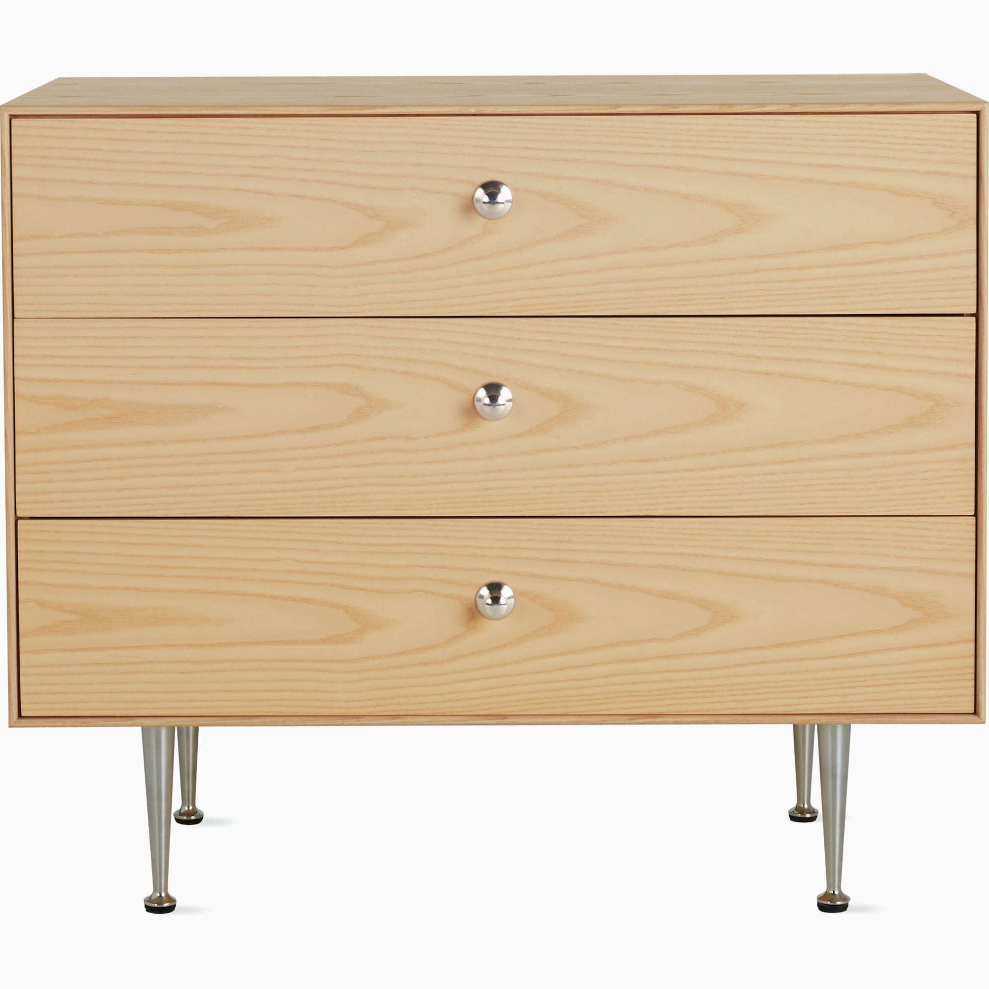 Nelson Thin Edge Chest storage herman miller 3 Drawer Chest Silver Aluminum Pulls White Ash Case Finish + $219.00