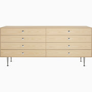 Nelson Thin Edge Double Dresser storage herman miller Silver Aluminum Alloy Pulls White Ash - Matching Finished Back +$516.80 
